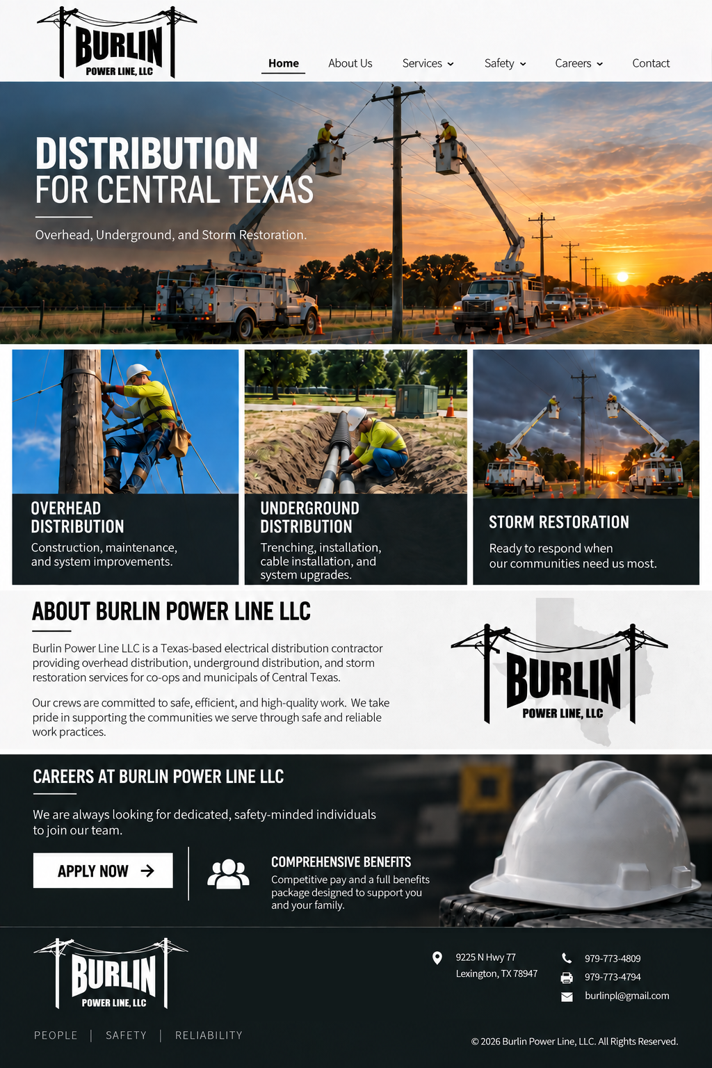 Burlin Power Line LLC homepage